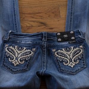 MISS ME JEANS / SZ 27 / BOOT / RHINESTONE / BLUE /